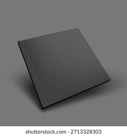 Cuaderno Cuadrado 3D O Maqueta De Revista Con Plantilla De Cubierta En Blanco. Vector EPS10