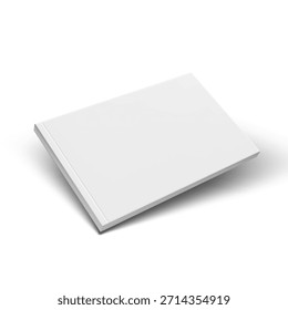 Cuaderno Cuadrado 3D O Maqueta De Revista Con Plantilla De Cubierta En Blanco. Vector EPS10