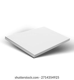 Cuaderno Cuadrado 3D O Maqueta De Revista Con Plantilla De Cubierta En Blanco. Vector EPS10