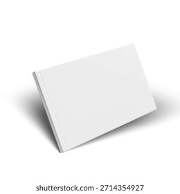 Cuaderno Cuadrado 3D O Maqueta De Revista Con Plantilla De Cubierta En Blanco. Vector EPS10