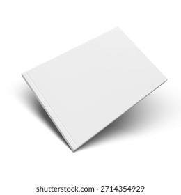 Cuaderno Cuadrado 3D O Maqueta De Revista Con Plantilla De Cubierta En Blanco. Vector EPS10
