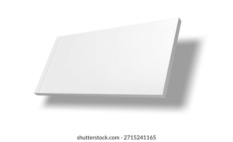Cuaderno Cuadrado 3D O Maqueta De Revista Con Plantilla De Cubierta En Blanco. Vector EPS10