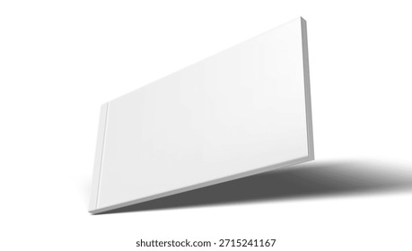 Cuaderno Cuadrado 3D O Maqueta De Revista Con Plantilla De Cubierta En Blanco. Vector EPS10