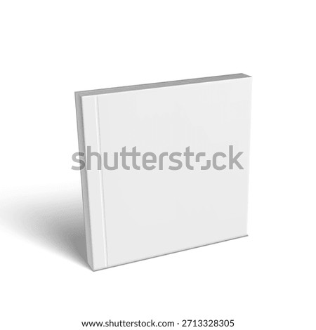 3D Square Notebook Or Magazine Mockup With Blank Cover Template. EPS10 Vector