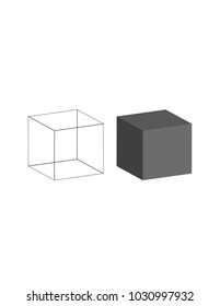 3D square on white background