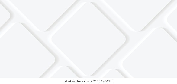 3D square shape white abstract minimalist background