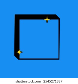 3D Square Textbox or Tag Icon with Blue Vintage Color. Label Icon. High Quality Vector Icon. Editable Vector