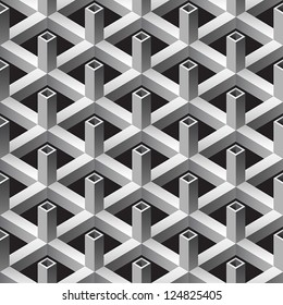 3d square tubes seamless pattern