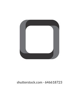 3d square with twirl logo