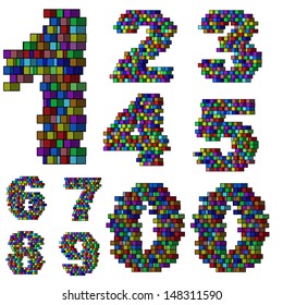 3D Square Vector Numbers