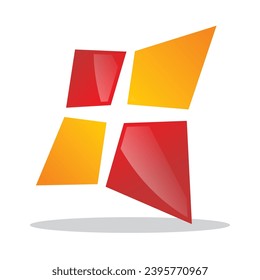 3D square window vector logo