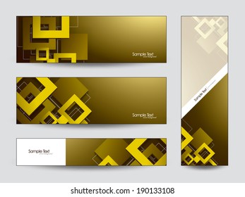 3D Squares. Vector Banners.