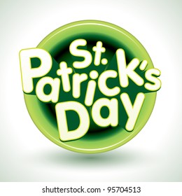 3d "St. Patrick's Day" text badge. 3d vector badge design.