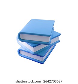 3d Stack of blue books vector illustration, ideal for educational, academic, or literary themes. Perfect for e-learning, libraries, or publishing visuals. SEO-friendly design for top visibility.