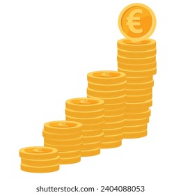 3D Stack of Golden Coins Icon Isolated. Stack of America Dollar Coin Render. Golden money sign
Set of realistic gold coins. Different piles of money, cash or treasure. Bank and finance.