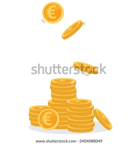 3D Stack of Golden Coins Icon Isolated. Stack of America Dollar Coin Render. Golden money sign
Set of realistic gold coins. Different piles of money, cash or treasure. Bank and finance.