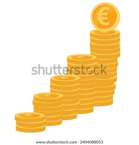 3D Stack of Golden Coins Icon Isolated. Stack of America Dollar Coin Render. Golden money sign
Set of realistic gold coins. Different piles of money, cash or treasure. Bank and finance.