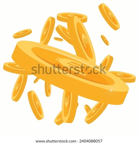 3D Stack of Golden Coins Icon Isolated. Stack of America Dollar Coin Render. Golden money sign
Set of realistic gold coins. Different piles of money, cash or treasure. Bank and finance.