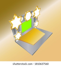 3d stage backdrop with blank space LED TV green screen logo company for event exhibition. Vector editable isolated.