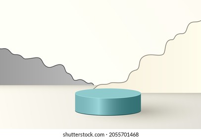 3d Escena del producto de fondo de la etapa con plataforma geométrica. Representación 3d del vector de fondo de la etapa con podio. para mostrar productos cosméticos. Escenario de exhibición en plataforma de color de 3d 3d para peatones