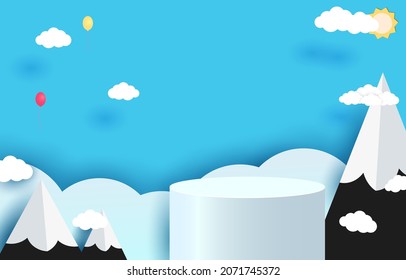 3d Escena del producto de fondo de la etapa con plataforma geométrica. Representación 3d del vector de fondo de la etapa con podio. para mostrar productos cosméticos. Escenario de exhibición en plataforma de color de 3d 3d para peatones