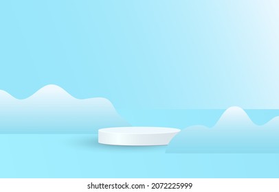3d Stage background product scene with geometric platform. Stage background vector 3d rendering with podium. stage to show cosmetic products. Stage showcase on pedestal modern 3d studio color platform