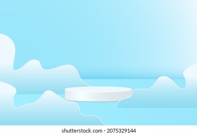3d Escena del producto de fondo de la etapa con plataforma geométrica. Representación 3d del vector de fondo de la etapa con podio. para mostrar productos cosméticos. Escenario de exhibición en plataforma de color de 3d 3d para peatones