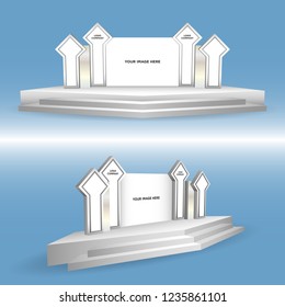 3d stage with blank backdrop and wing style for performance. Vector editable.