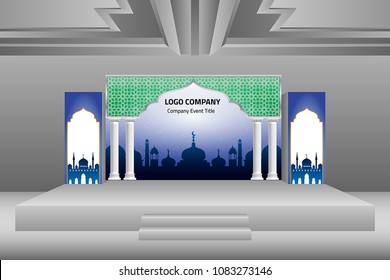 3d stage exhibition ramadan style. Vector editable.