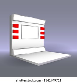 3d stage performance presentation exhibition with blank space for your image. Vector editable isolated.