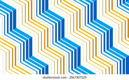 3D stair minimal lined seamless pattern, vector abstract repeat background wallpaper.