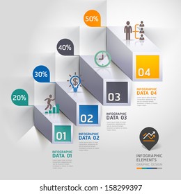 3d staircase diagram modern business step options. Vector illustration. can be used for workflow layout, banner, number options, step up options, web design, infographics.