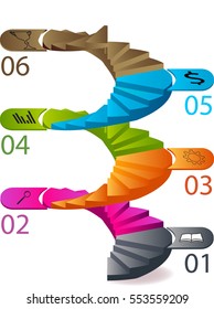 3d staircase infographics revolve timeline
