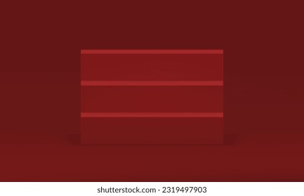 3d staircase red podium platform steps construction win aspirations realistic vector illustration. Stairs pedestal foundation challenge progress geometric stairway leadership ladder of success