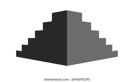 3d stairs concept. Stairs in perspective. Vector style.