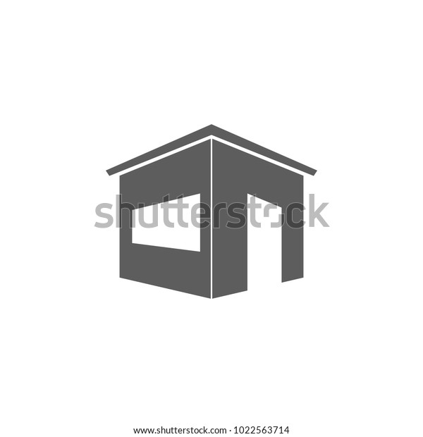 3d stall building icon.\
Element of buildings for mobile concept and web apps. Icon for\
website design and development, app development. Premium icon on\
white background