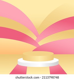 3d stand background . Abstract scene background cylinder podium on pink background product presentation mock up