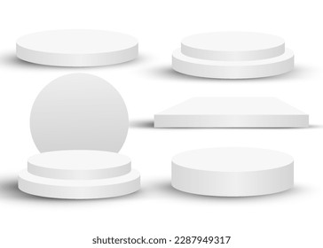 3D stand podium with white background