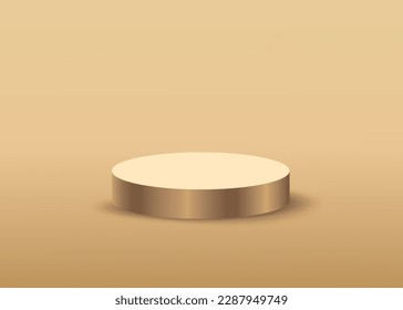 3D stand podium with yellow background
