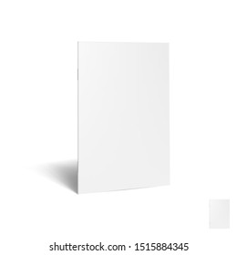 3D Standing Blank Clear White Brochure. EPS10 Vector