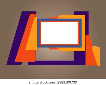 3d standing display backdrop digital futursitic technolgy HUD UI cover blank LED screen content logo company for banner information registration event exhibition. Vector editable isolated.