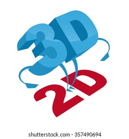 3d Standing Over 2d