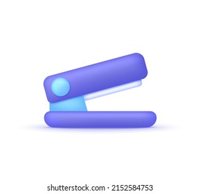 3D Stapler icon isolated on white background. Office stapler for stapling paper. Can be used for many purposes. Trendy and modern vector in 3d style.