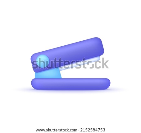 3D Stapler icon isolated on white background. Office stapler for stapling paper. Can be used for many purposes. Trendy and modern vector in 3d style.