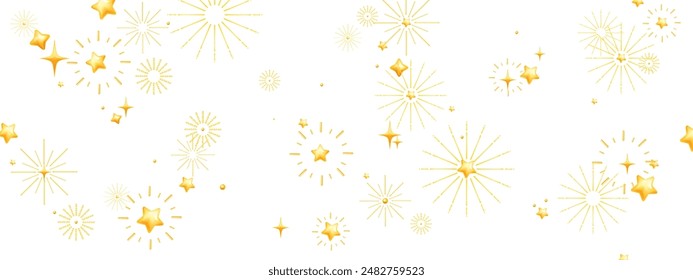 3D star background, vector holiday cartoon New Year sky banner, glossy cosmic celebration design. Sparkle ray, shiny burst Christmas texture, festive firework explosion. 3D star night confetti design