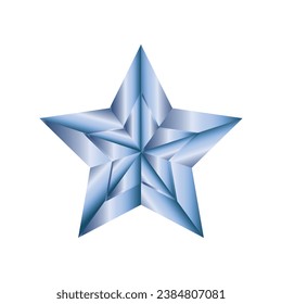3d star. Blue star, vector art and illustration.