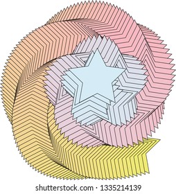 3D star colorful shape