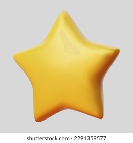 3d star cute cartoon style vector render