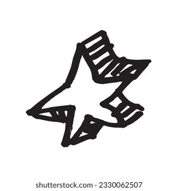 3D Star doodle drawing marker style