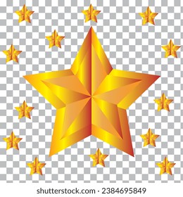 3d star gradient icon isolated on white background.